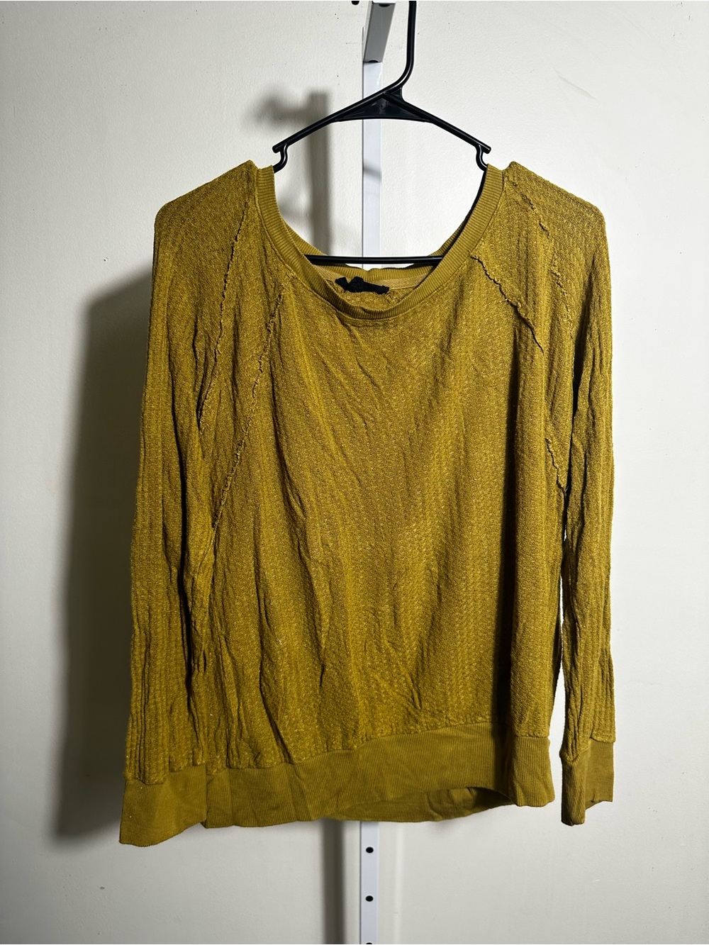 H27. Jane & Delancey Mustard Textured Knit Long Sleeve Top Women’s XL